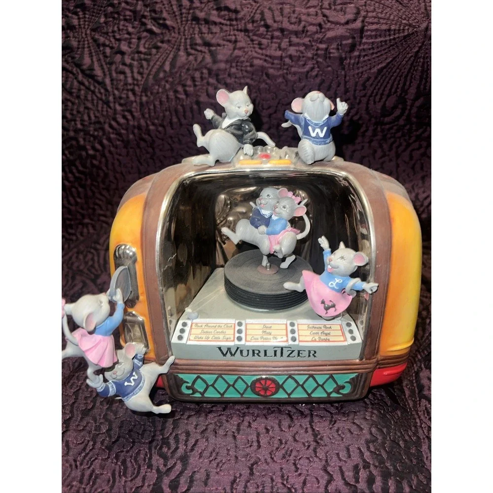 Franklin Mint‎ Jukebox Jamboree Vintage Rock Around The Clock Musical Mice Work